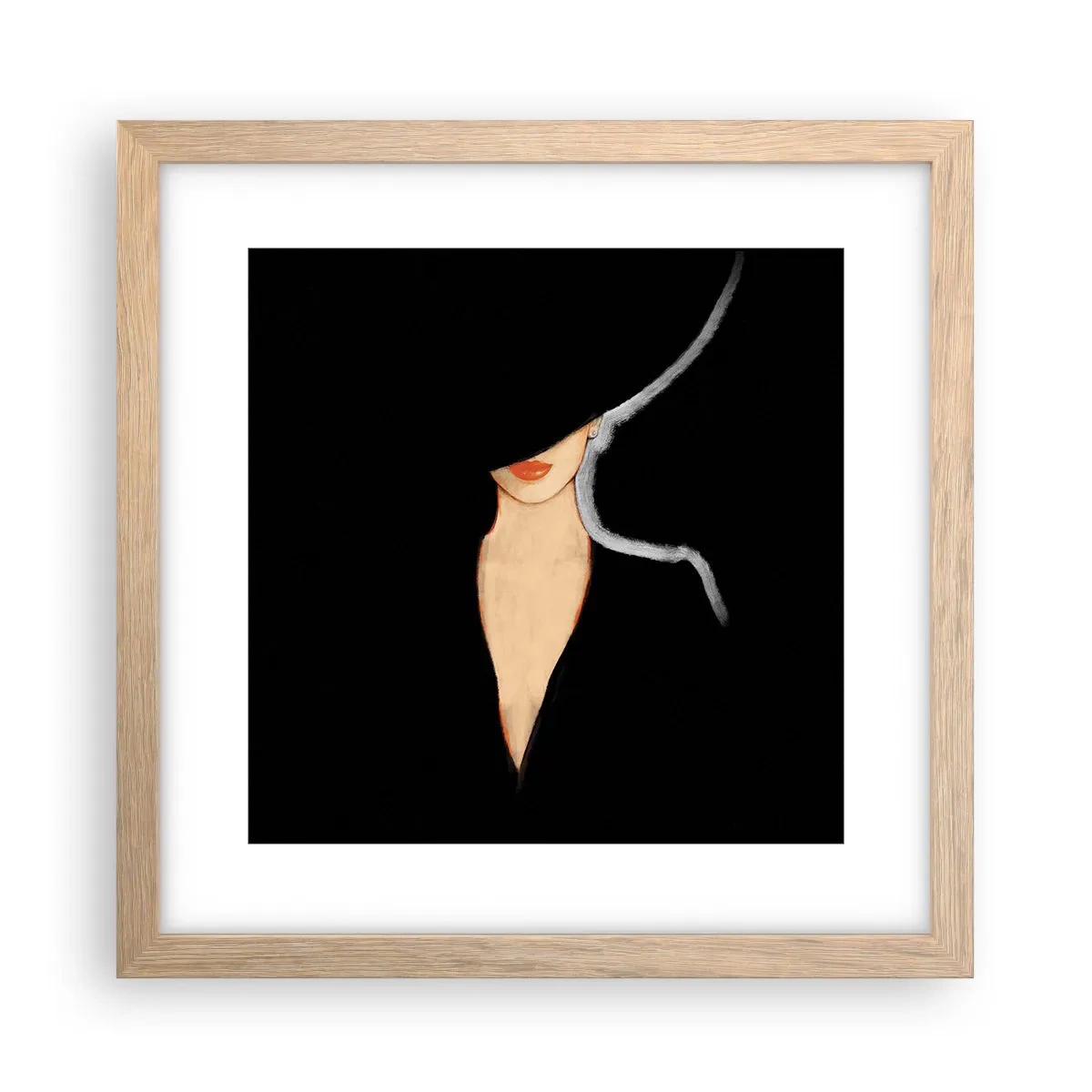 Plakat i ramme af lyst egetræ - Elegance og stil - 30x30 cm