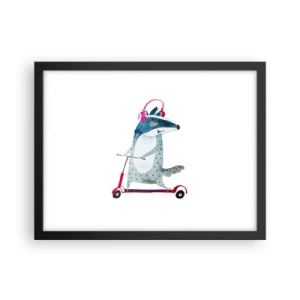 Plakat i sort ramme - Grævlingens glæder - 40x30 cm