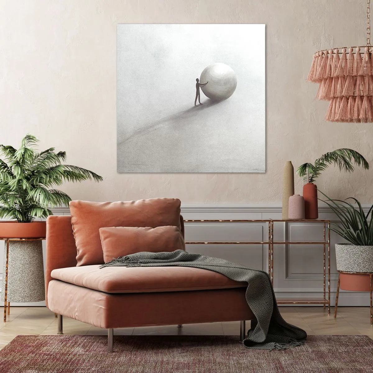 Lærredstryk - Billede på lærred - Livets spil - 60x60 cm