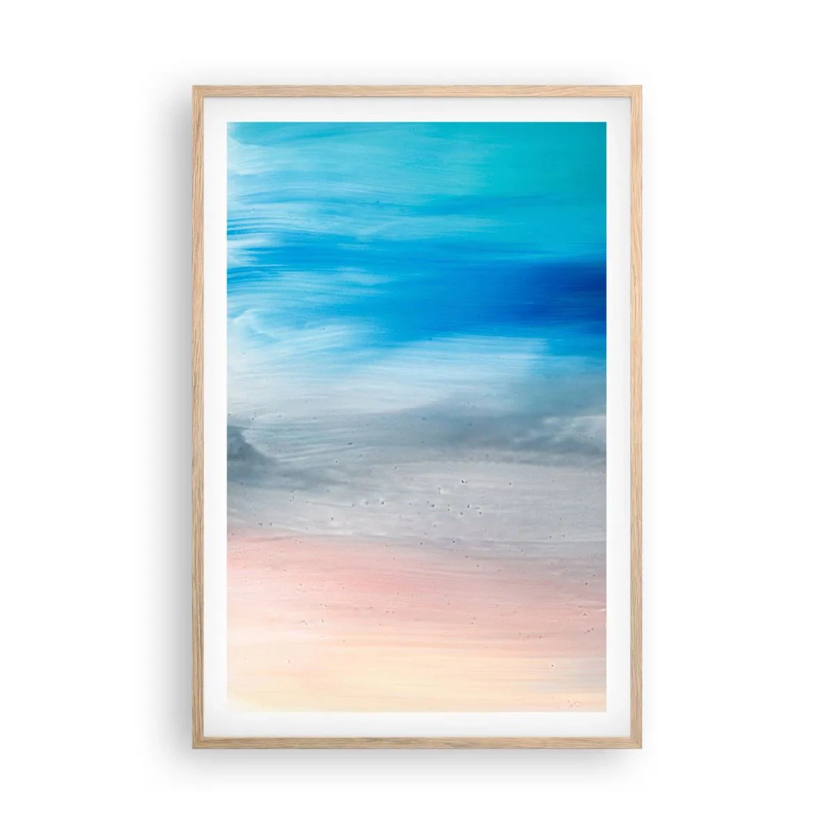 Plakat i ramme af lyst egetræ - Elementer: luft - 61x91 cm