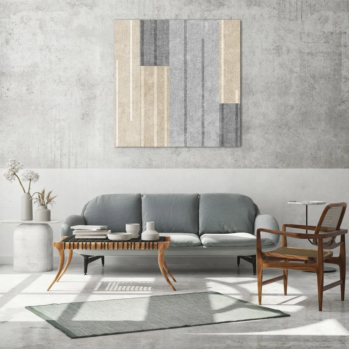 Billede på glas - Komposition: hold den lodret - 70x70 cm