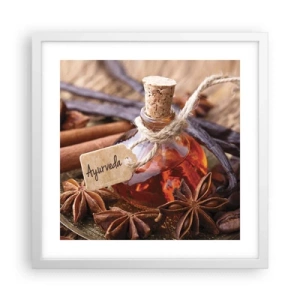 Plakat i hvid ramme - På vej mod enhed af krop og ånd - 40x40 cm