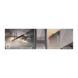 Prøve Fototapet Premium Sand - På en flod, der ikke eksisterer - Landskab, Bro, Arkitektur - 100x30 cm