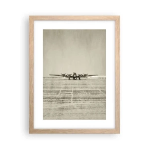 Plakat i ramme af lyst egetræ - Som altid klar - 30x40 cm