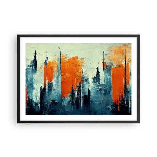 Plakat i sort ramme - Moderne landskab - 70x50 cm
