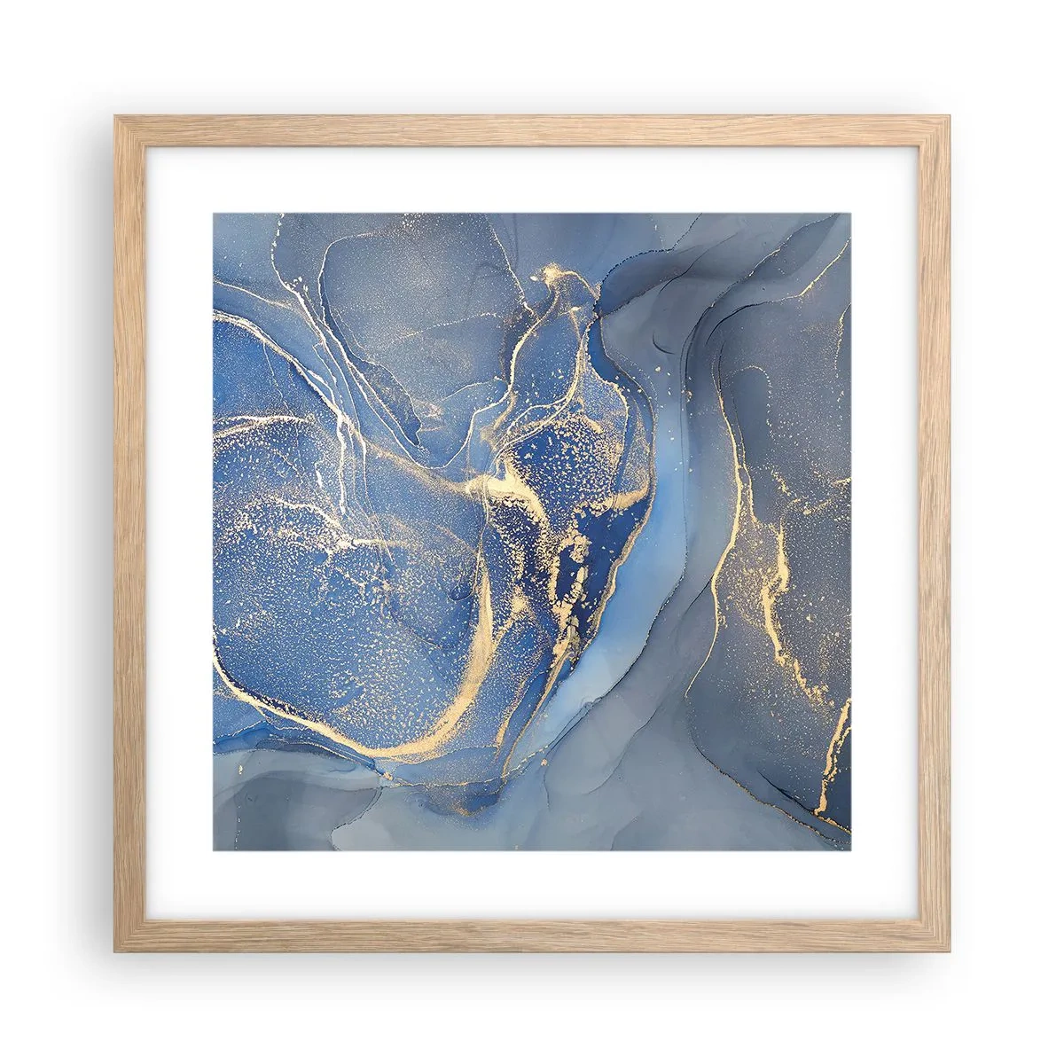 Plakat i ramme af lyst egetræ - Guldstøv - 40x40 cm