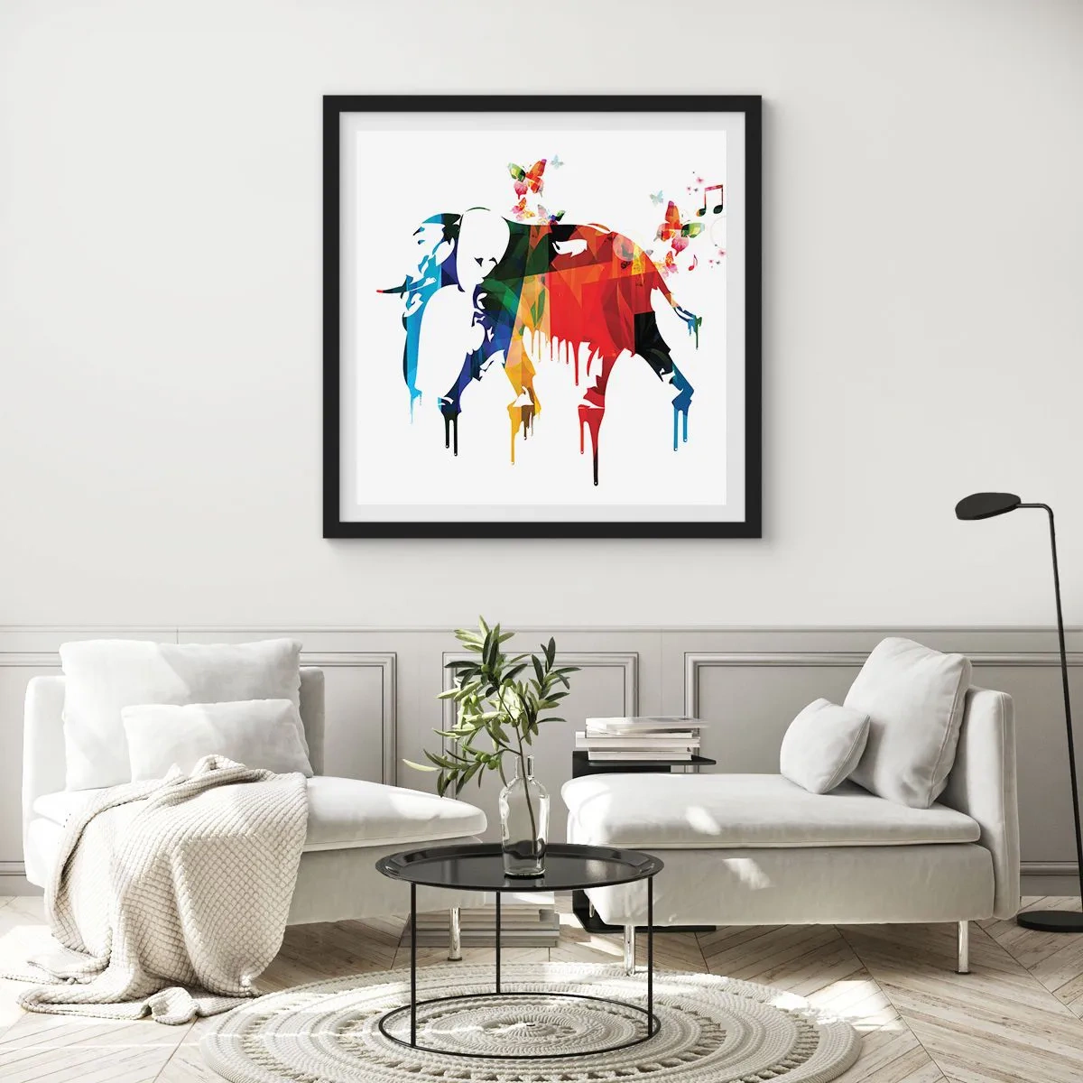 Plakat i sort ramme - Alle kan danse - 40x40 cm