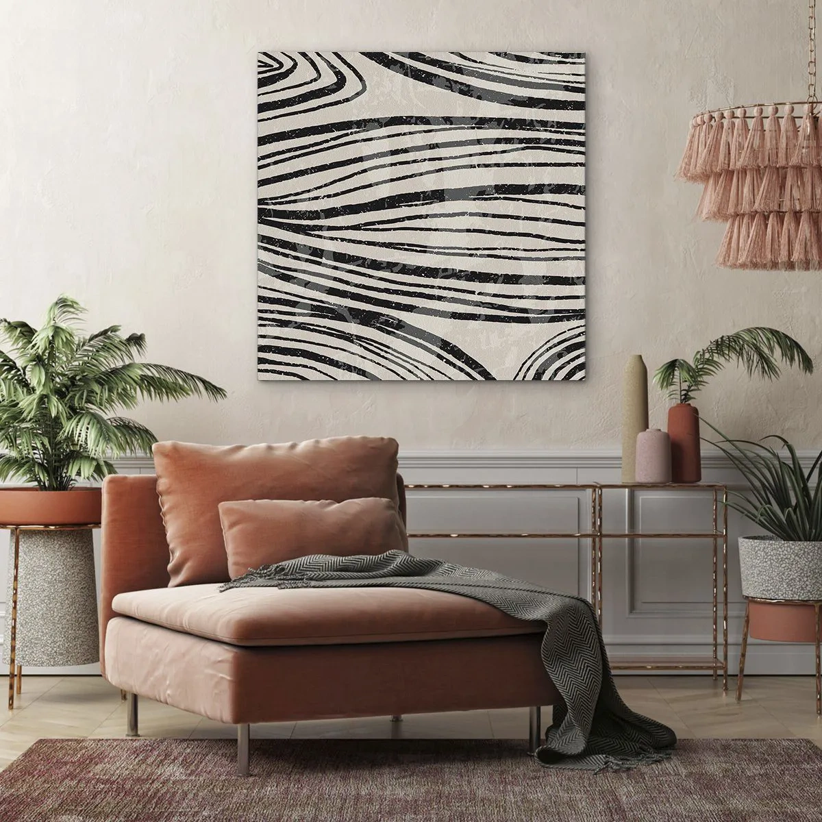 Lærredstryk - Billede på lærred - Et spild af linjer - 70x70 cm