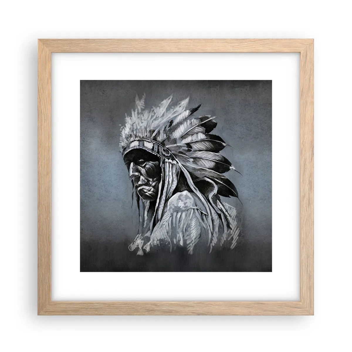 Plakat i ramme af lyst egetræ - Tilbage til rødderne - 30x30 cm