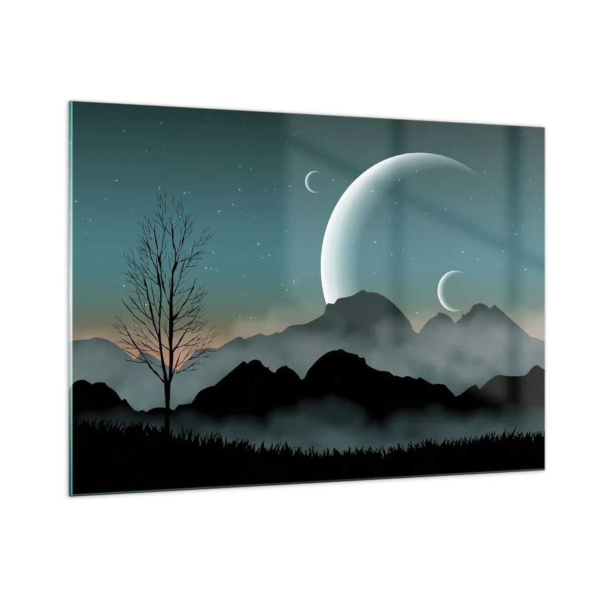 Billede på glas - Karneval i den stjerneklare nat - 100x70 cm