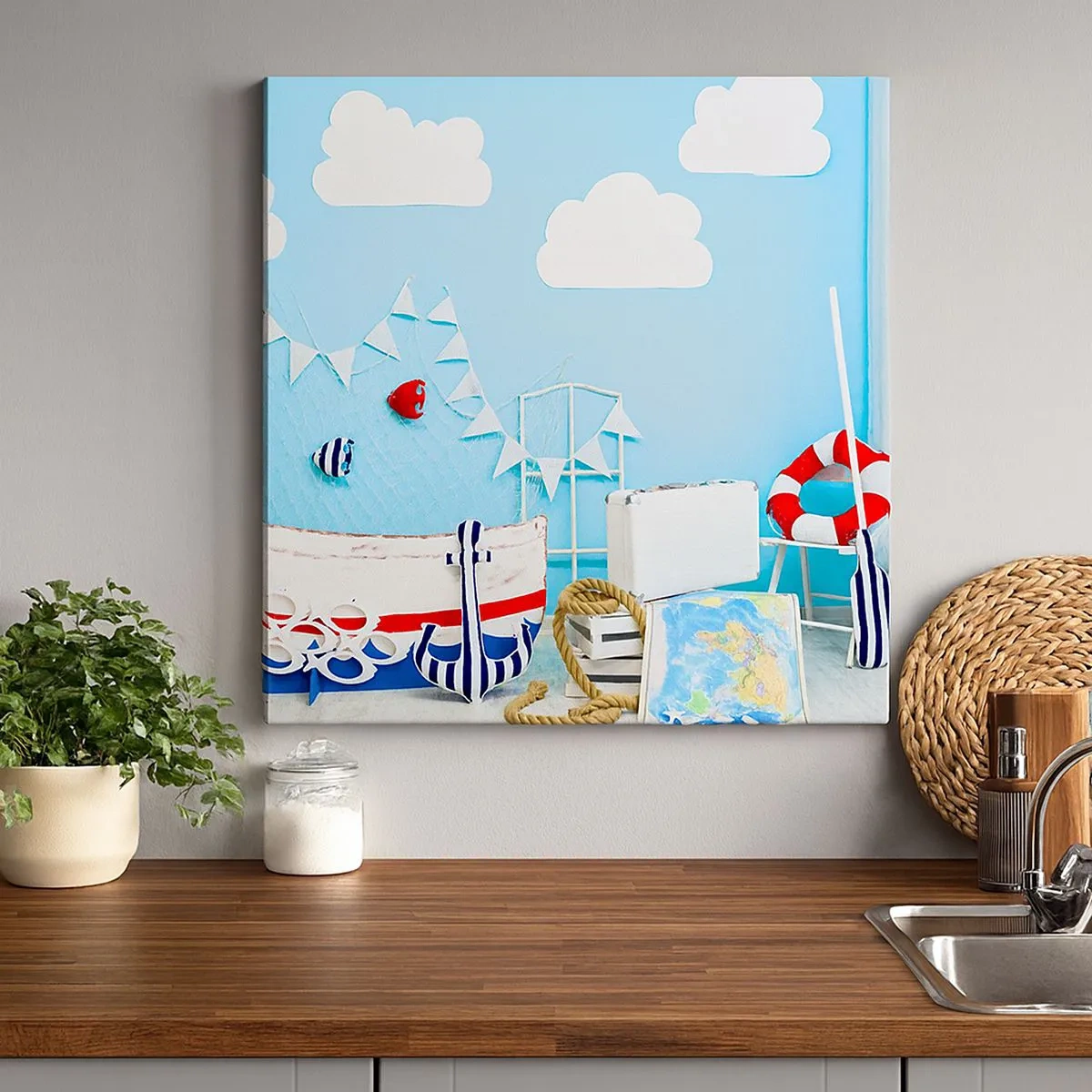 Lærredstryk - Billede på lærred - Et barns længsel efter eventyr - 30x30 cm