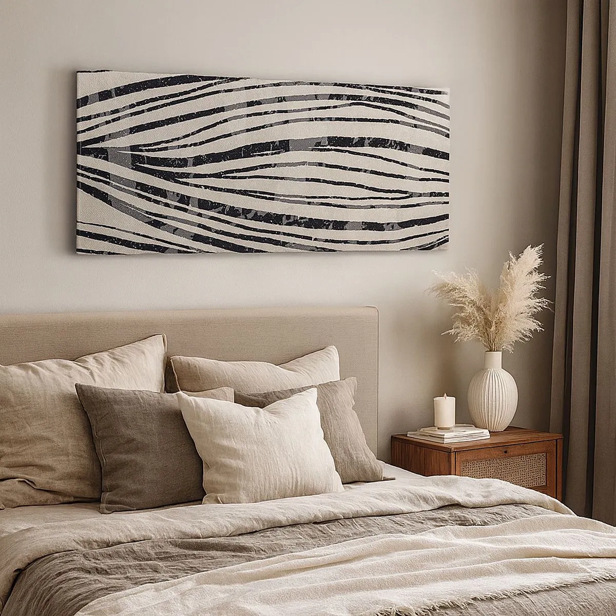 Lærredstryk - Billede på lærred - Et spild af linjer - 100x40 cm