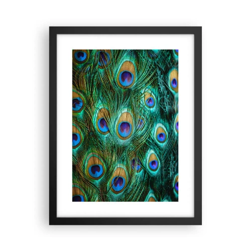 Plakat i sort ramme - En påfugls blik - 30x40 cm