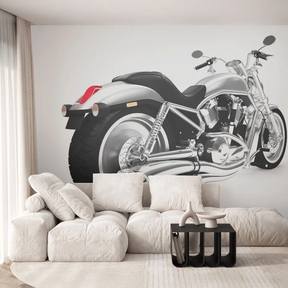 Fototapet Premium Canvas - En drøm for samlere - Automotive, Motorcykel, Chopper - 250x175 cm