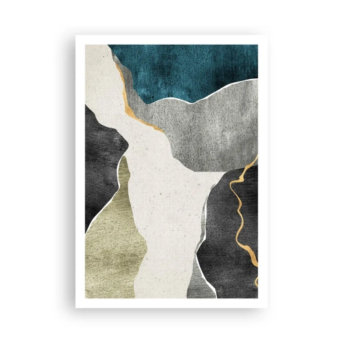 Plakat - Mosaikkomposition med en streng af guld - 70x100 cm