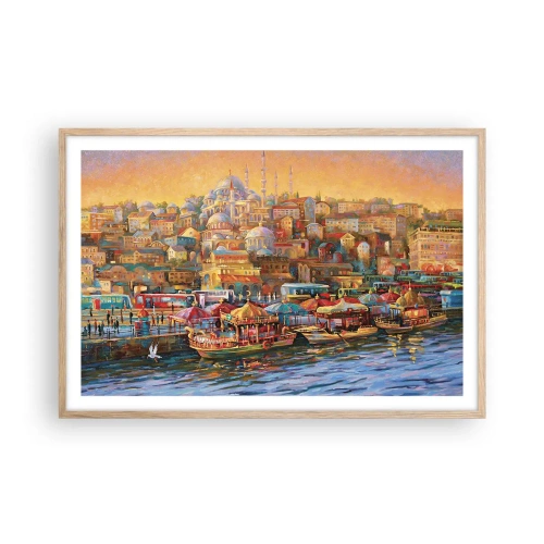 Plakat i ramme af lyst egetræ - En historie fra Istanbul - 91x61 cm