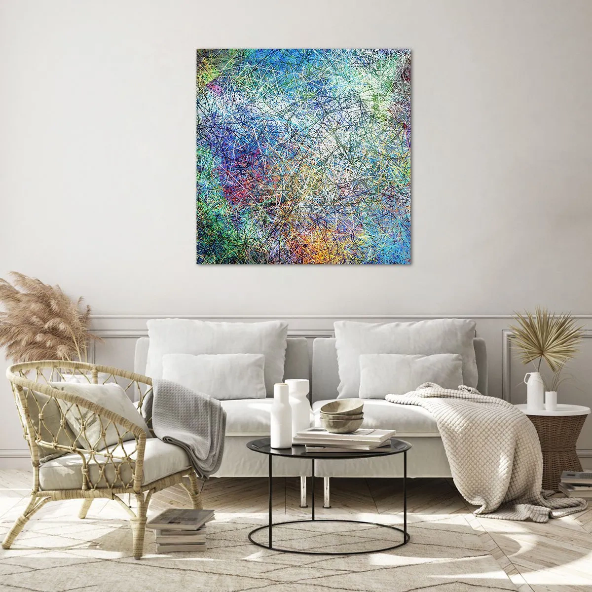 Billede på glas - Så enkelt er det ikke - 70x70 cm