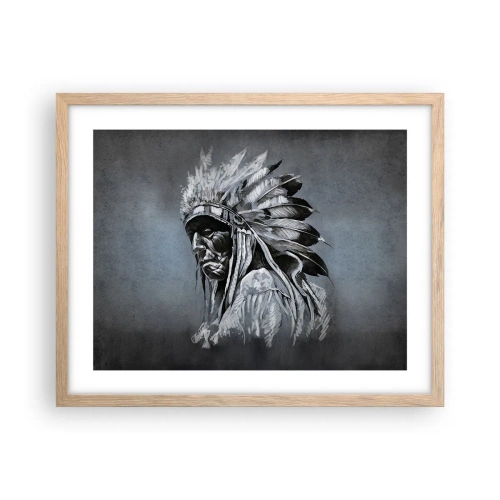 Plakat i ramme af lyst egetræ - Tilbage til rødderne - 50x40 cm