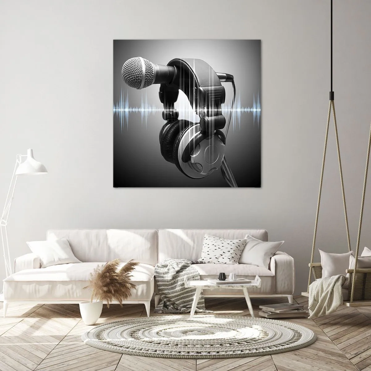 Lærredstryk - Billede på lærred - Man kan stadig høre sangen - 50x50 cm