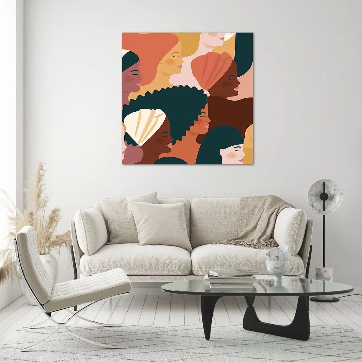 Billede på glas - Kun kvindelighed - 50x50 cm