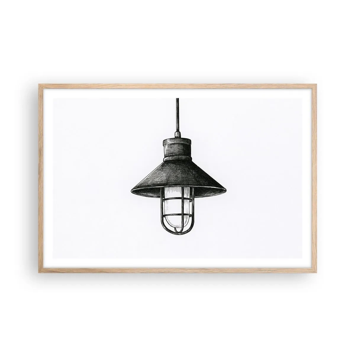 Plakat i ramme af lyst egetræ - Som for mange år siden... - 91x61 cm