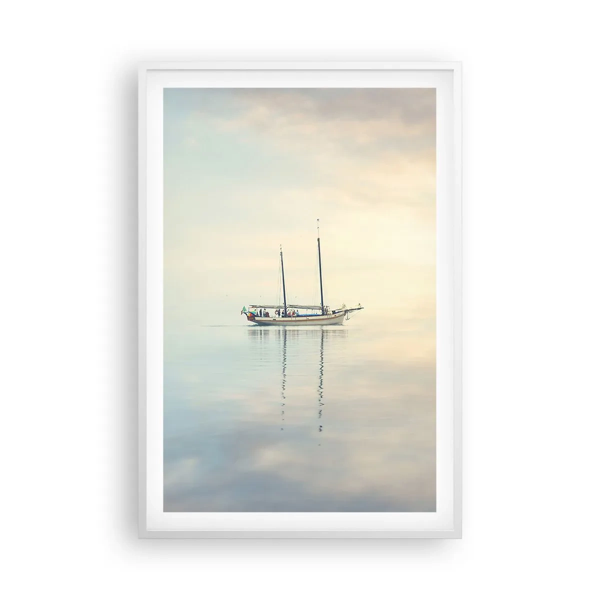 Plakat i hvid ramme - I et hav af stilhed - 61x91 cm