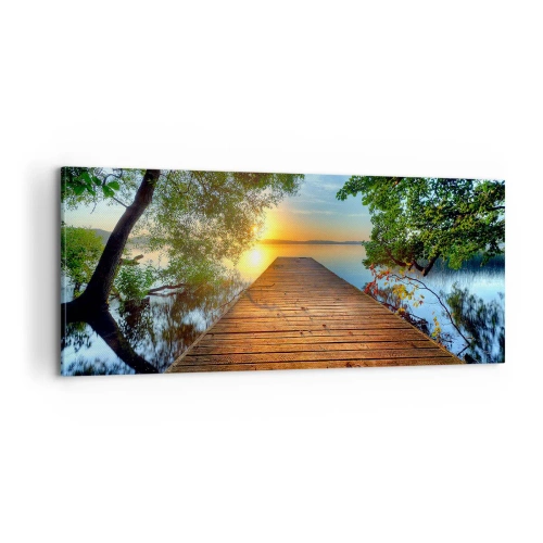 Lærredstryk - Billede på lærred - Tag dig god tid, sæt dig ned - 100x40 cm