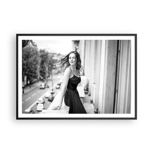 Plakat i sort ramme - Bestemt en pariser - 100x70 cm