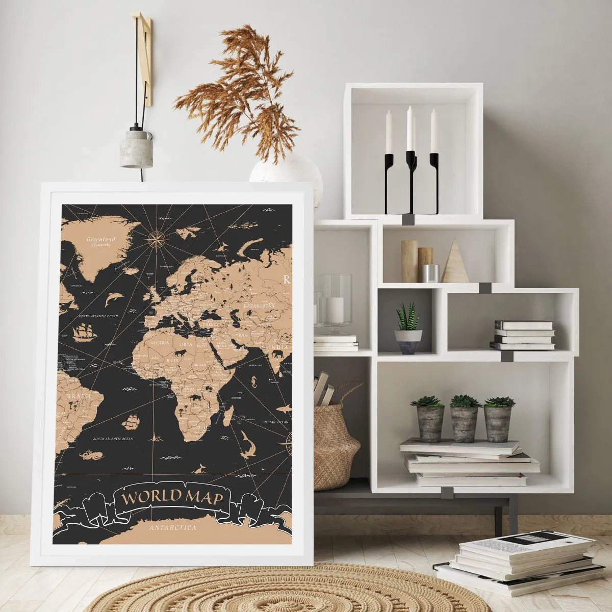 Plakat i hvid ramme - Grænserne for min verden - 40x50 cm