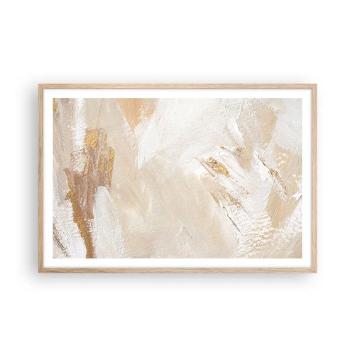 Plakat i ramme af lyst egetræ - Pastelkomposition - 91x61 cm