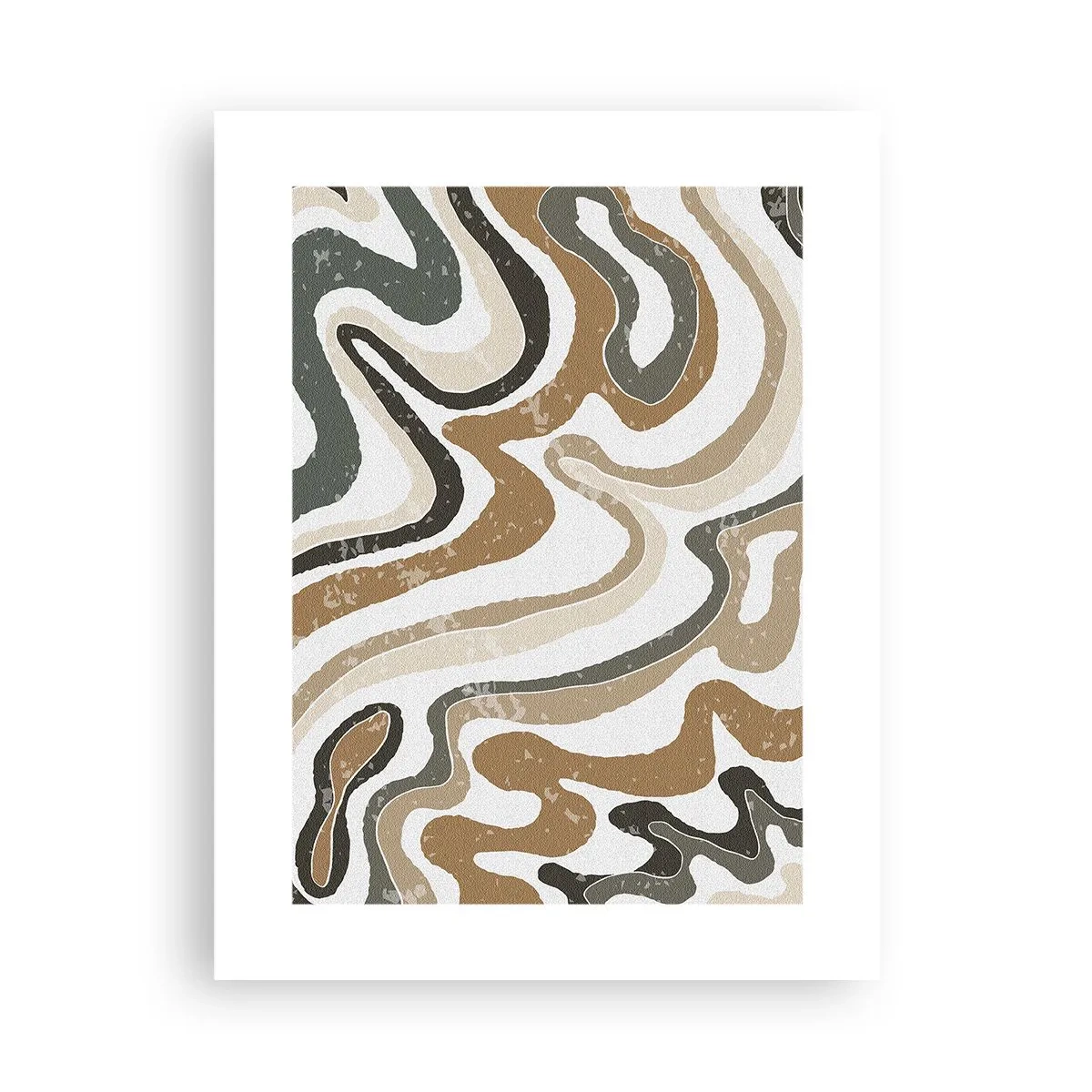 Plakat - Slyngninger af jordfarver - 30x40 cm