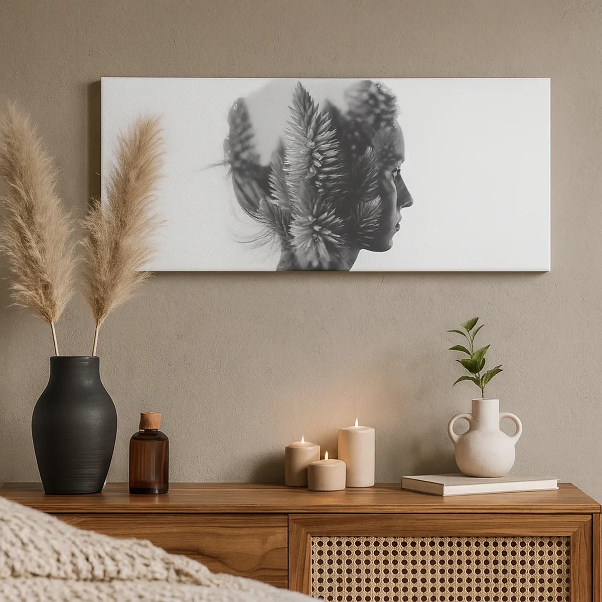 Lærredstryk - Billede på lærred - Dame af fyrreskoven - 30x30 cm