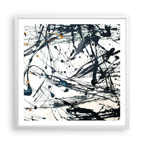 Plakat i hvid ramme - Ekspressionistisk abstraktion - 60x60 cm