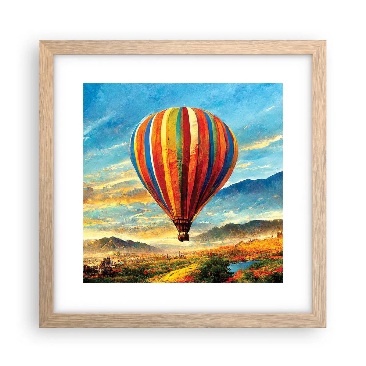 Plakat i ramme af lyst egetræ - I stilhed kan du se mere - 30x30 cm