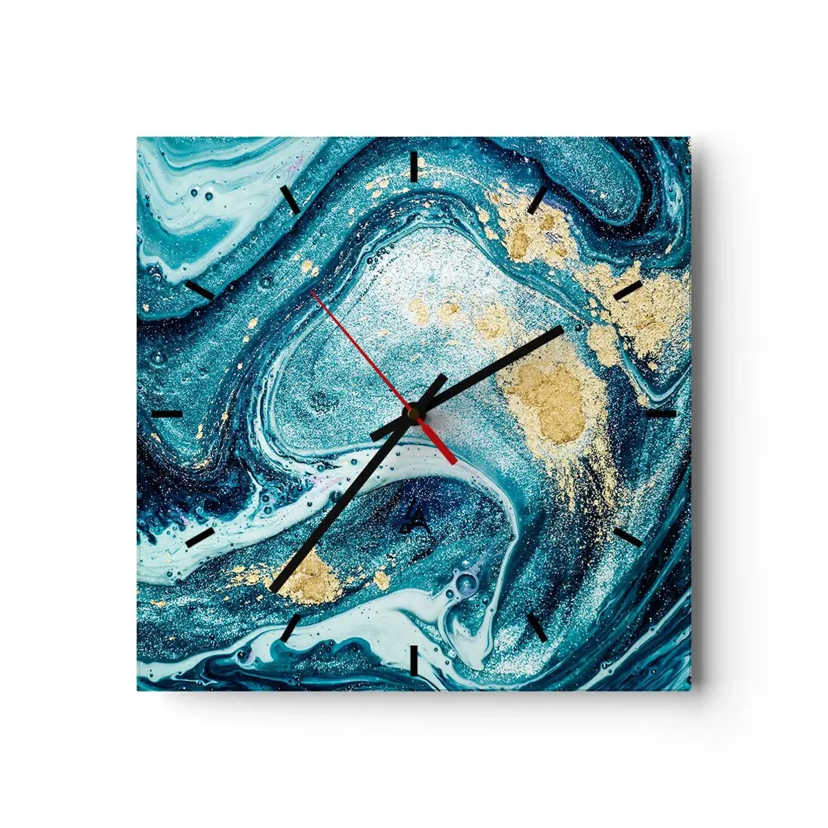 Vægur, Uret - Blå boblebad - 30x30 cm