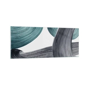 Billede på glas - Smaragdgrønne og sorte stier - 100x40 cm