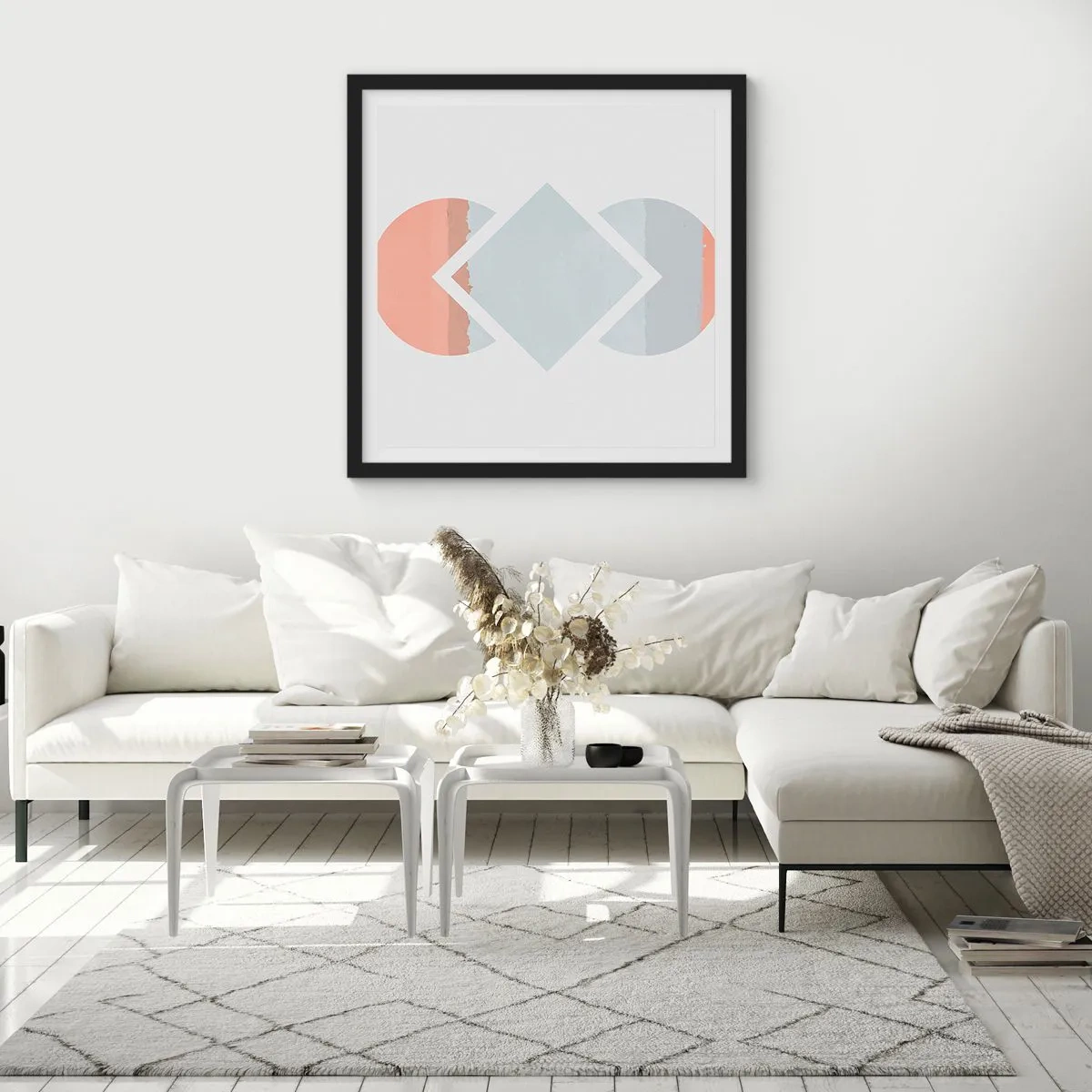 Plakat i sort ramme - Situationen er klar - 40x40 cm