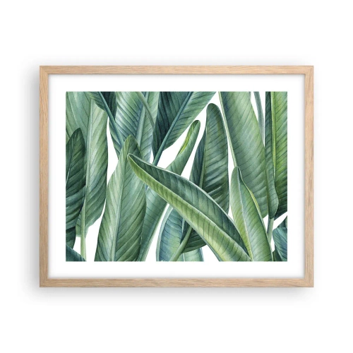 Plakat i ramme af lyst egetræ - Det grønne i sig selv - 50x40 cm