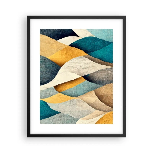 Plakat i sort ramme - Rytme og bølger - 40x50 cm