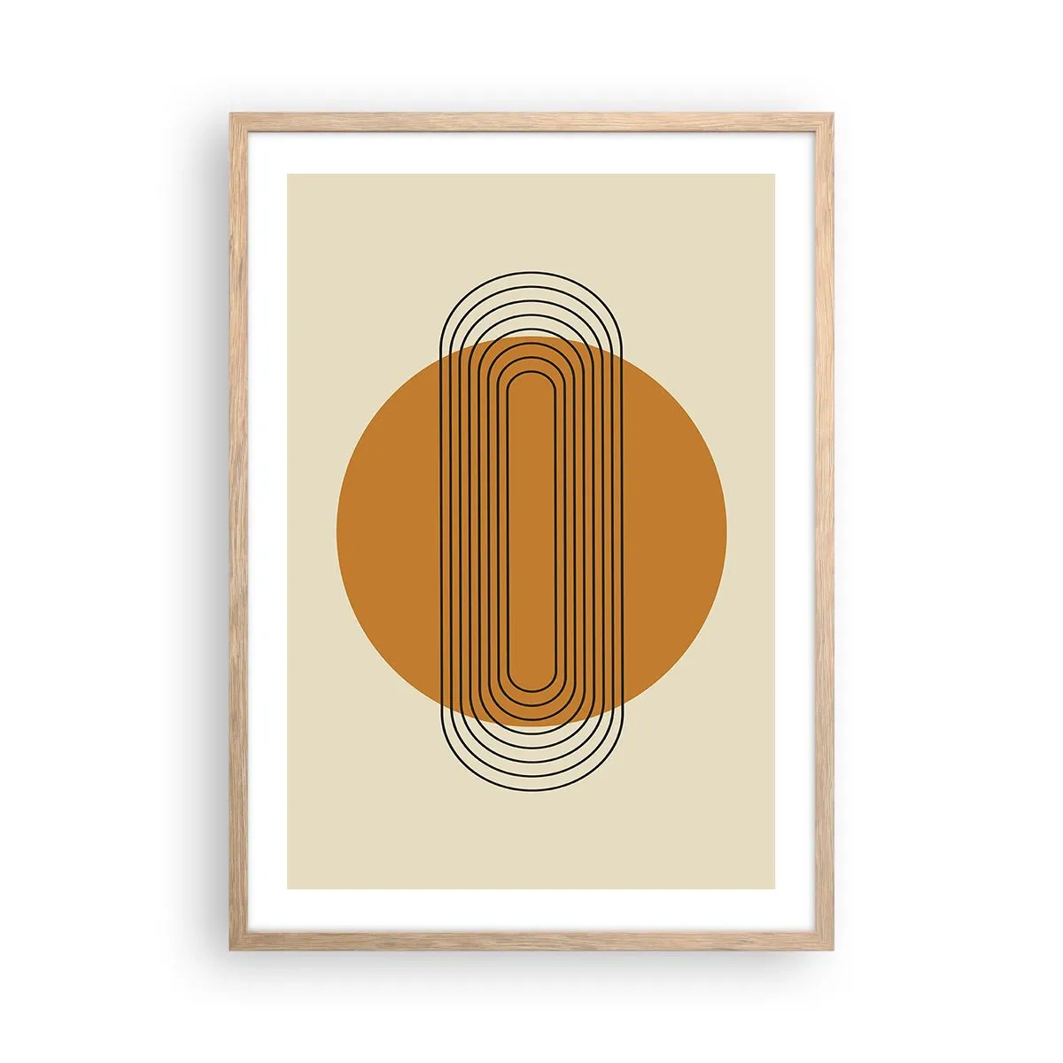 Plakat i ramme af lyst egetræ - Den perfekte plan - 50x70 cm