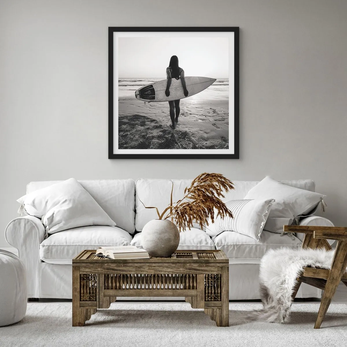 Plakat i sort ramme - Datter af havbølgen - 40x40 cm