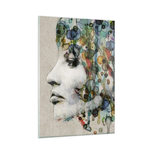 Billede på glas - Hun kom ud af den grå - 50x70 cm