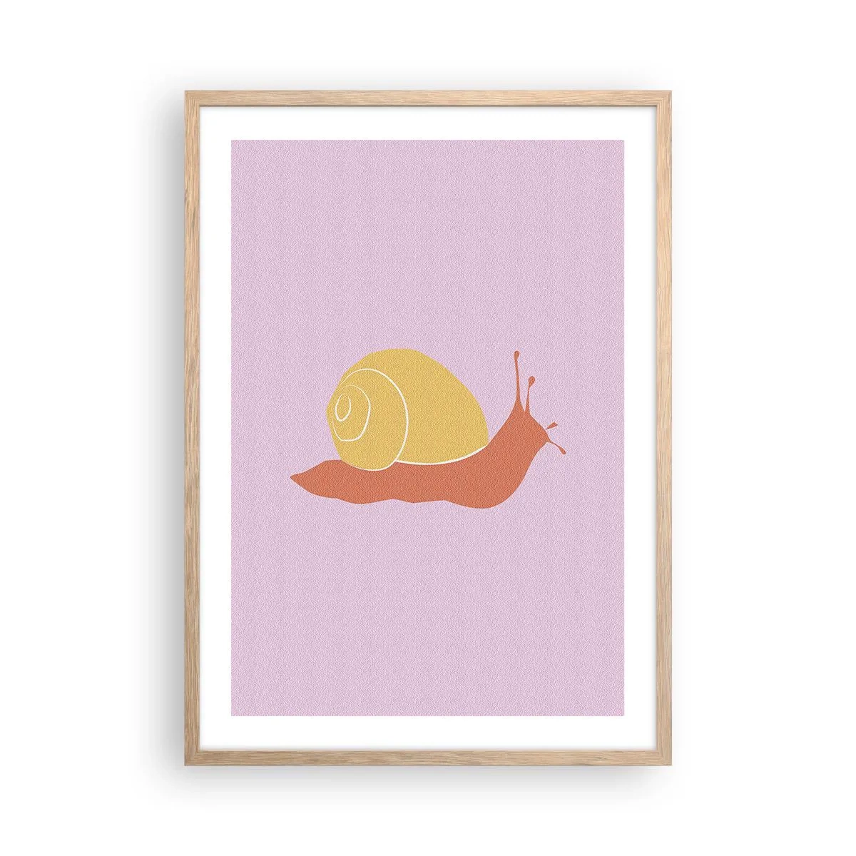 Plakat i ramme af lyst egetræ - Der er ingen hastværk - 50x70 cm