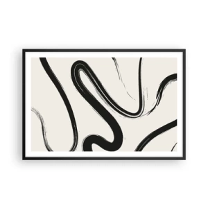 Plakat i sort ramme - Sort og hvid fantasifuldhed - 91x61 cm