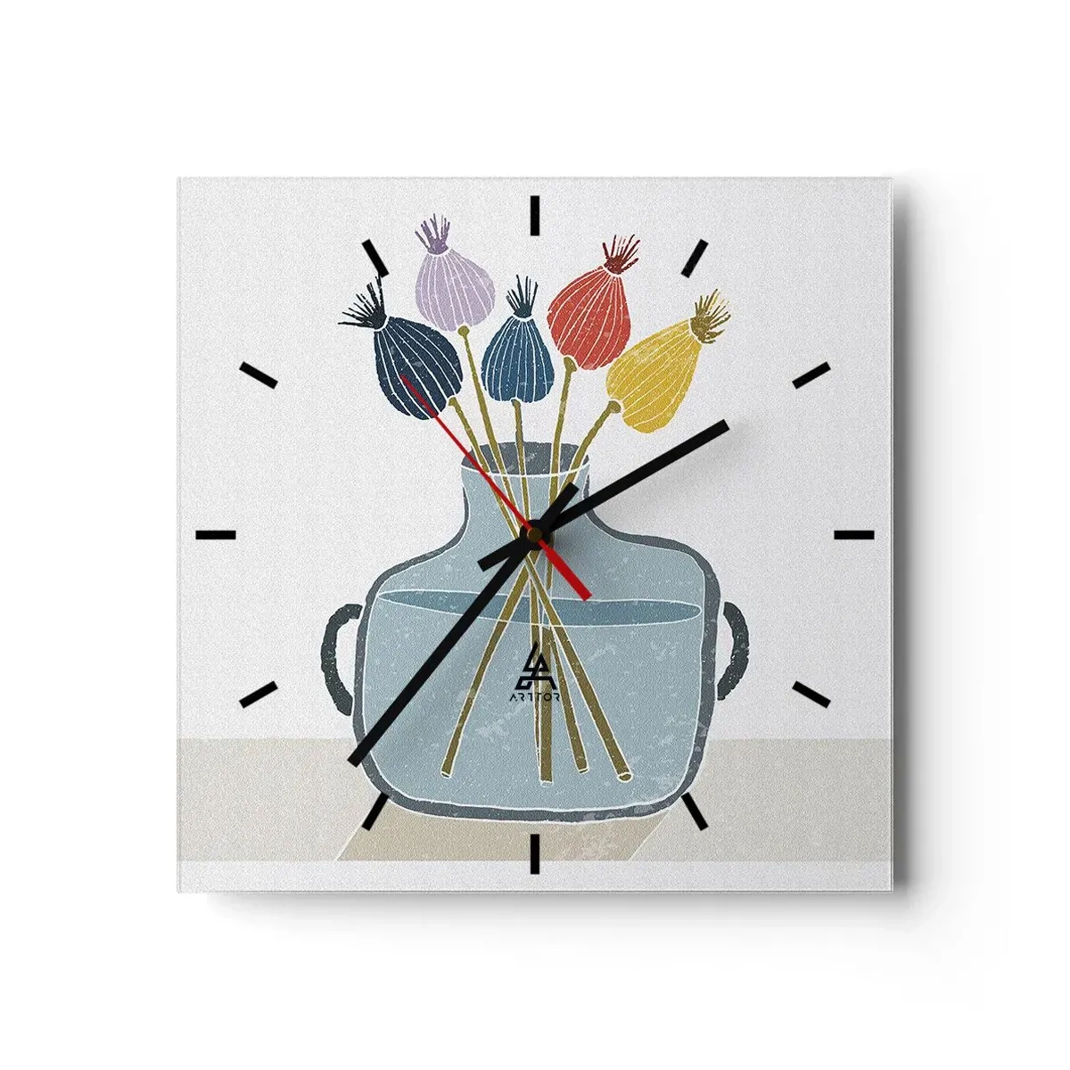 Vægur, Uret - Som et valmuefrø - 30x30 cm
