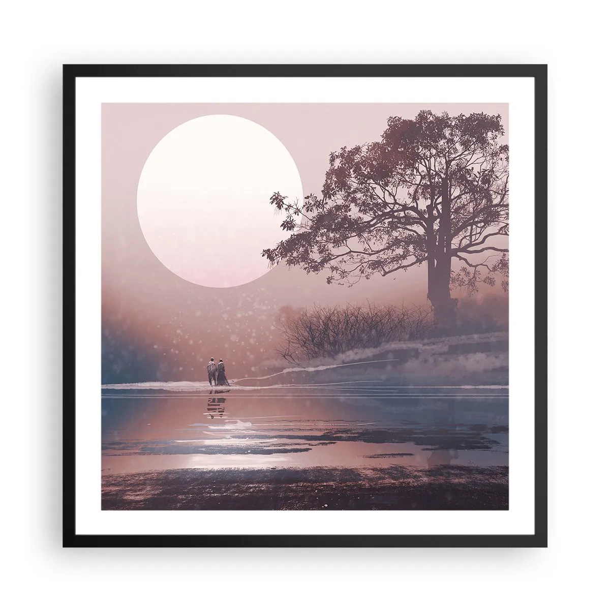 Plakat i sort ramme - Natlige mærkværdigheder - 60x60 cm