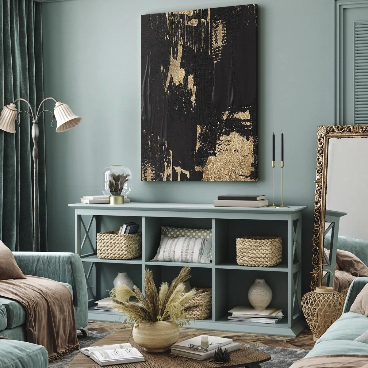 Lærredstryk - Billede på lærred - Et spor af berøring - 45x80 cm