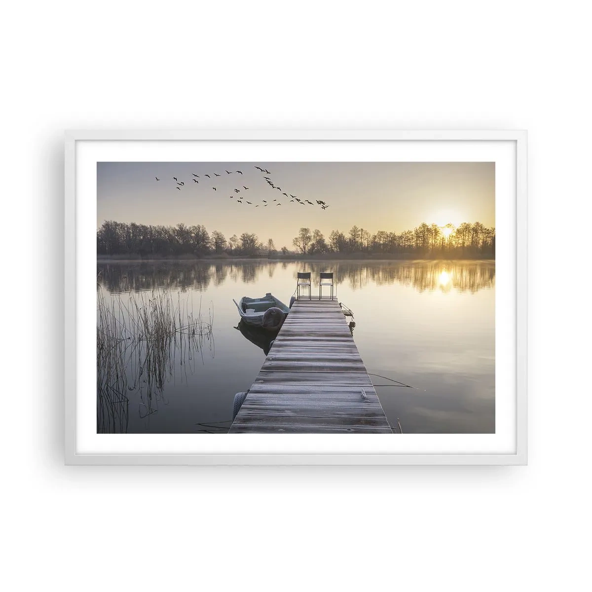 Plakat i hvid ramme - Jeg kommer tilbage om et stykke tid - 70x50 cm