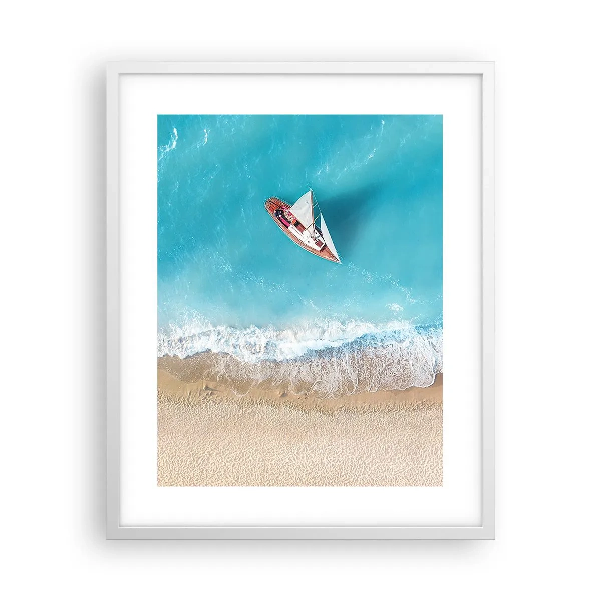 Plakat i hvid ramme - På grænsen mellem blå og guld - 40x50 cm