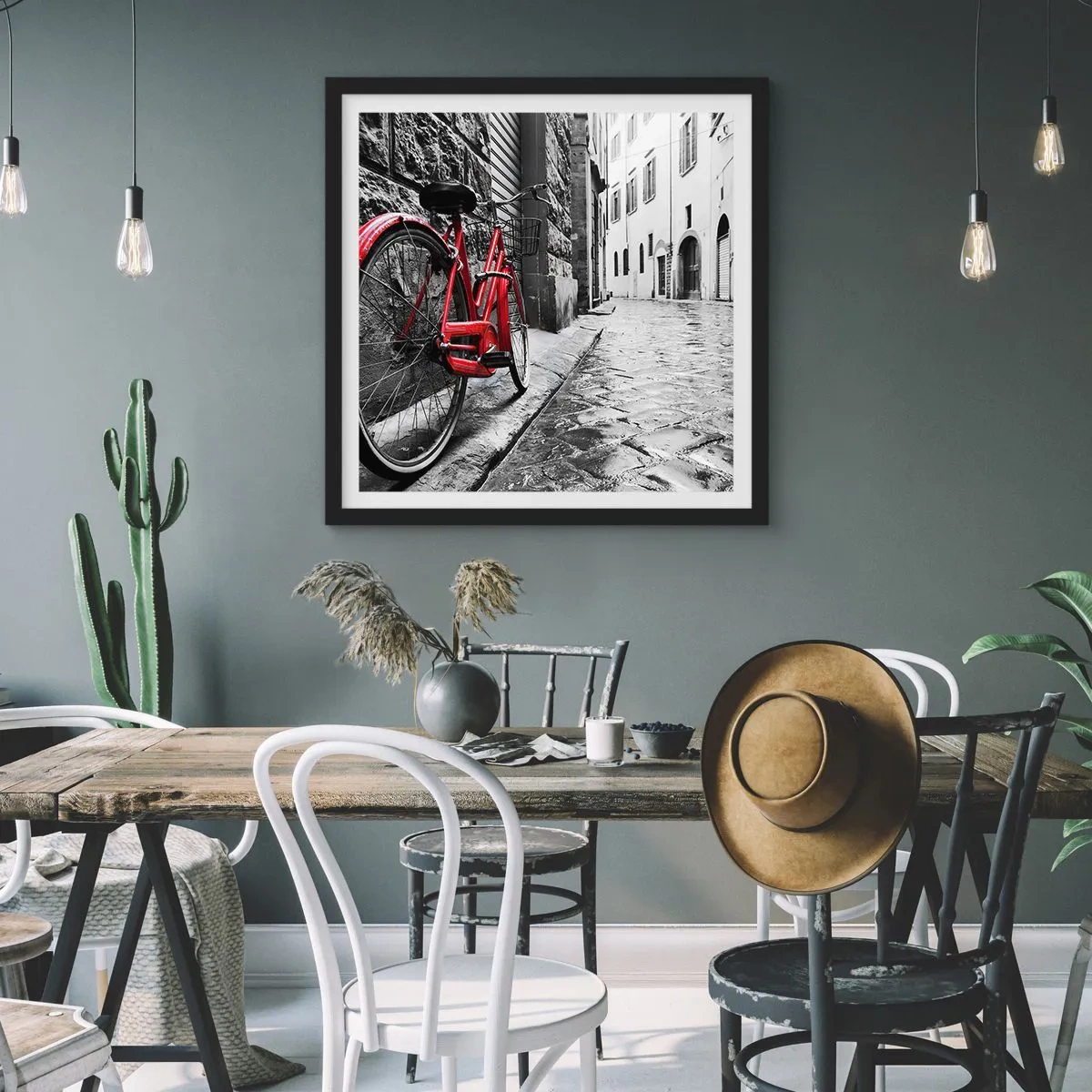 Plakat i sort ramme - Ægte skønhed ældes ikke - 40x40 cm